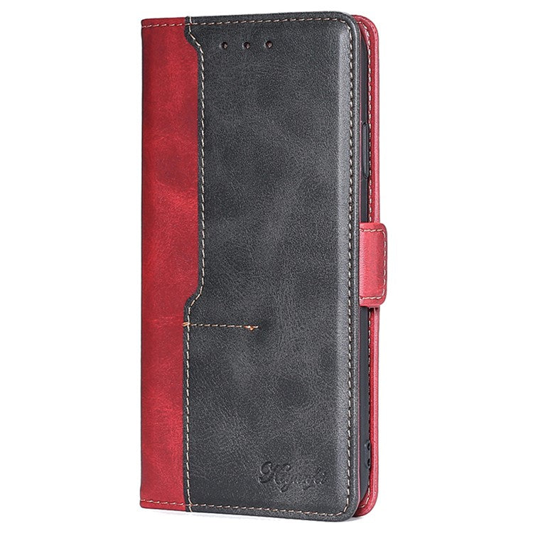 For Huawei Pura 70 Ultra Dual Color Splicing Case Leather Wallet Phone Cover - Black+Red