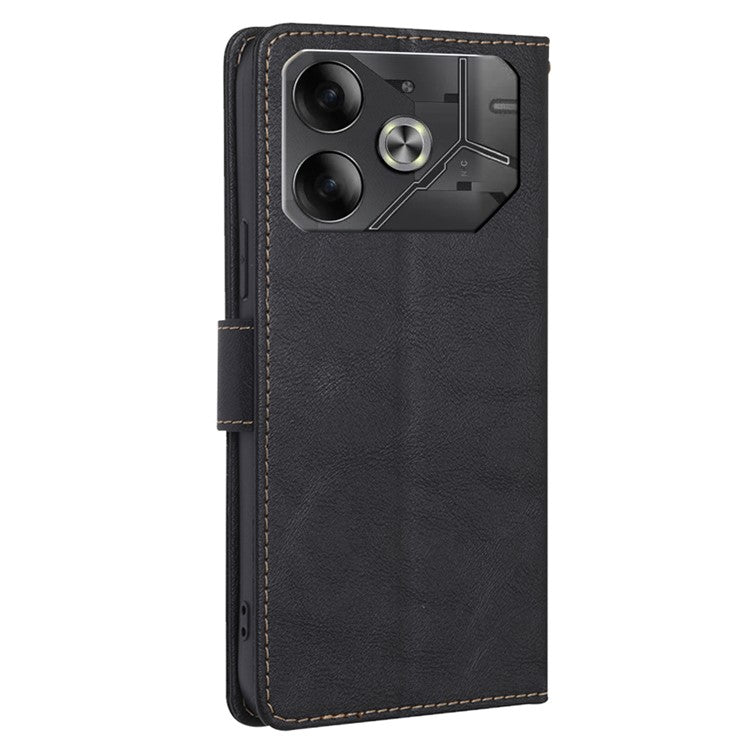 For TECNO Pova 6 5G Wallet Case RFID Blocking Leather Flip Phone Cases - Black