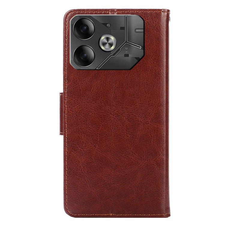 For TECNO Pova 6 5G Scratch Resistant Stand Cover Leather Wallet Phone Accessories Distributors - Brown