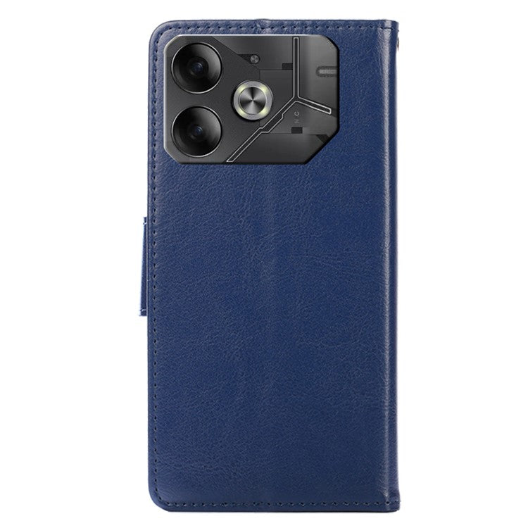 For TECNO Pova 6 5G Scratch Resistant Stand Cover Leather Wallet Phone Accessories Distributors - Sapphire