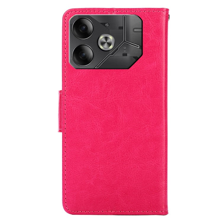 For TECNO Pova 6 5G Scratch Resistant Stand Cover Leather Wallet Phone Accessories Distributors - Rose