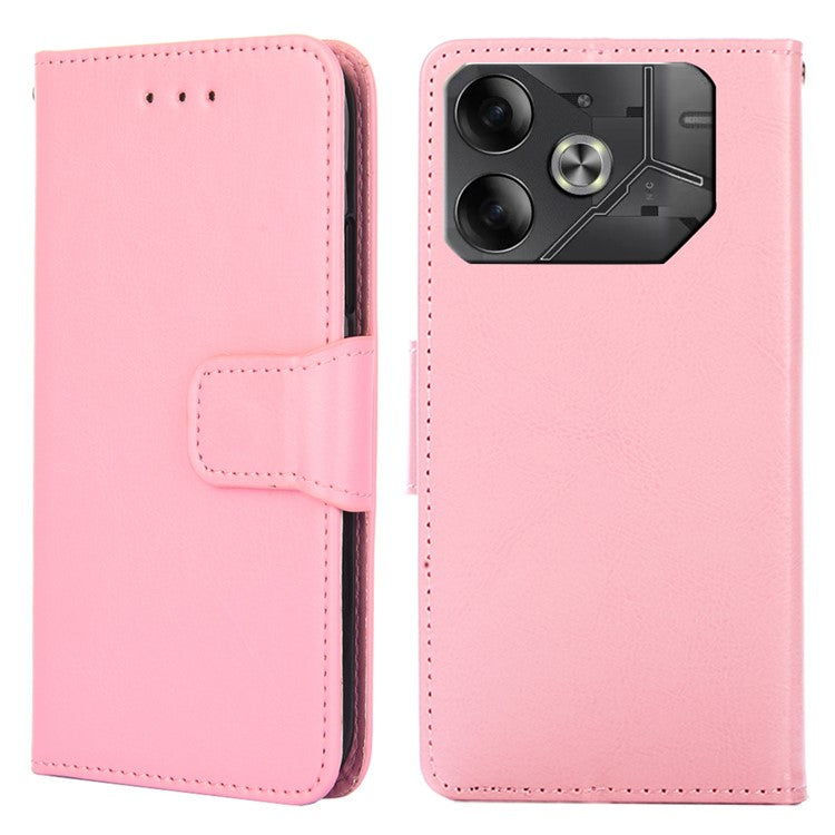 For TECNO Pova 6 5G Scratch Resistant Stand Cover Leather Wallet Phone Accessories Distributors - Pink