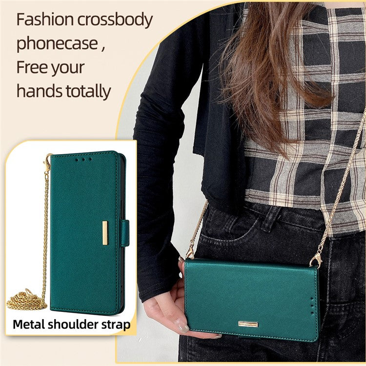 For TECNO Pova 6 5G Crossbody Wallet Case PU Leather Purse Card Slots Flip Phone Cover - Green