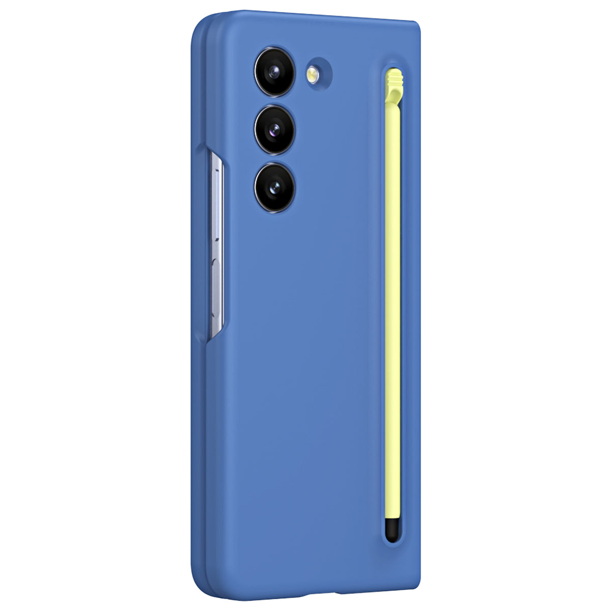 For Galaxy Z Fold6 5G Case Skin-Touch Hard PC Phone Cover with Tempered Glass Film and Stylus - Sky Blue