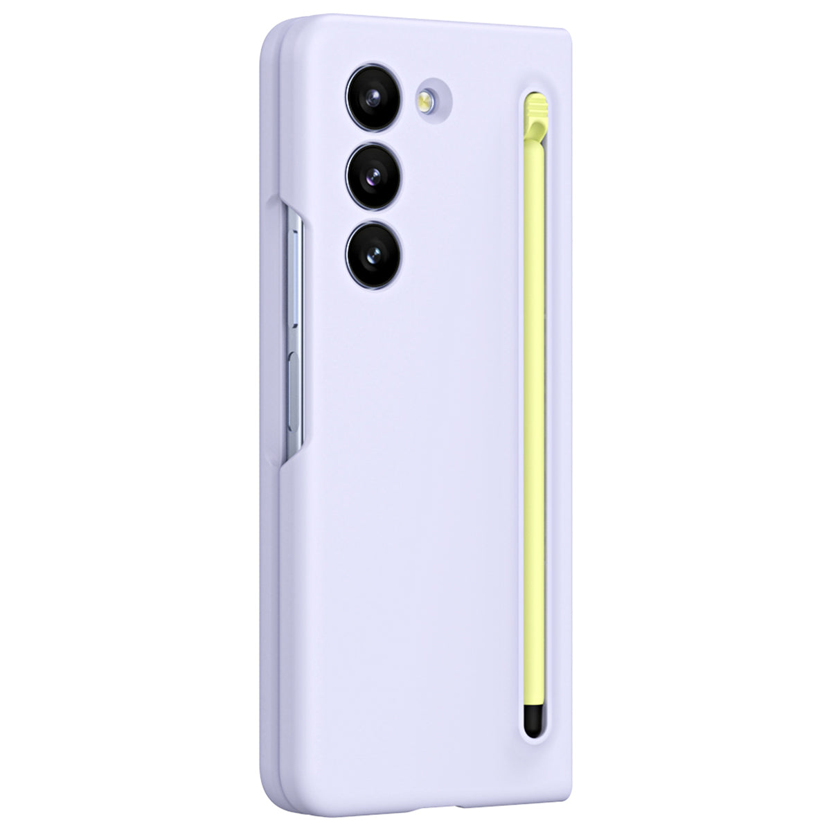 For Galaxy Z Fold6 5G Case Skin-Touch Hard PC Phone Cover with Tempered Glass Film and Stylus - Lavender Purple