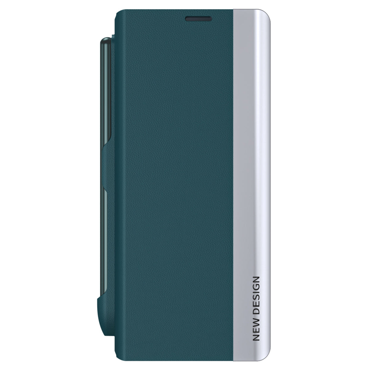 For Samsung Galaxy Z Fold6 5G Case Electroplating Pen Slot Phone Cover with Stylus - Green