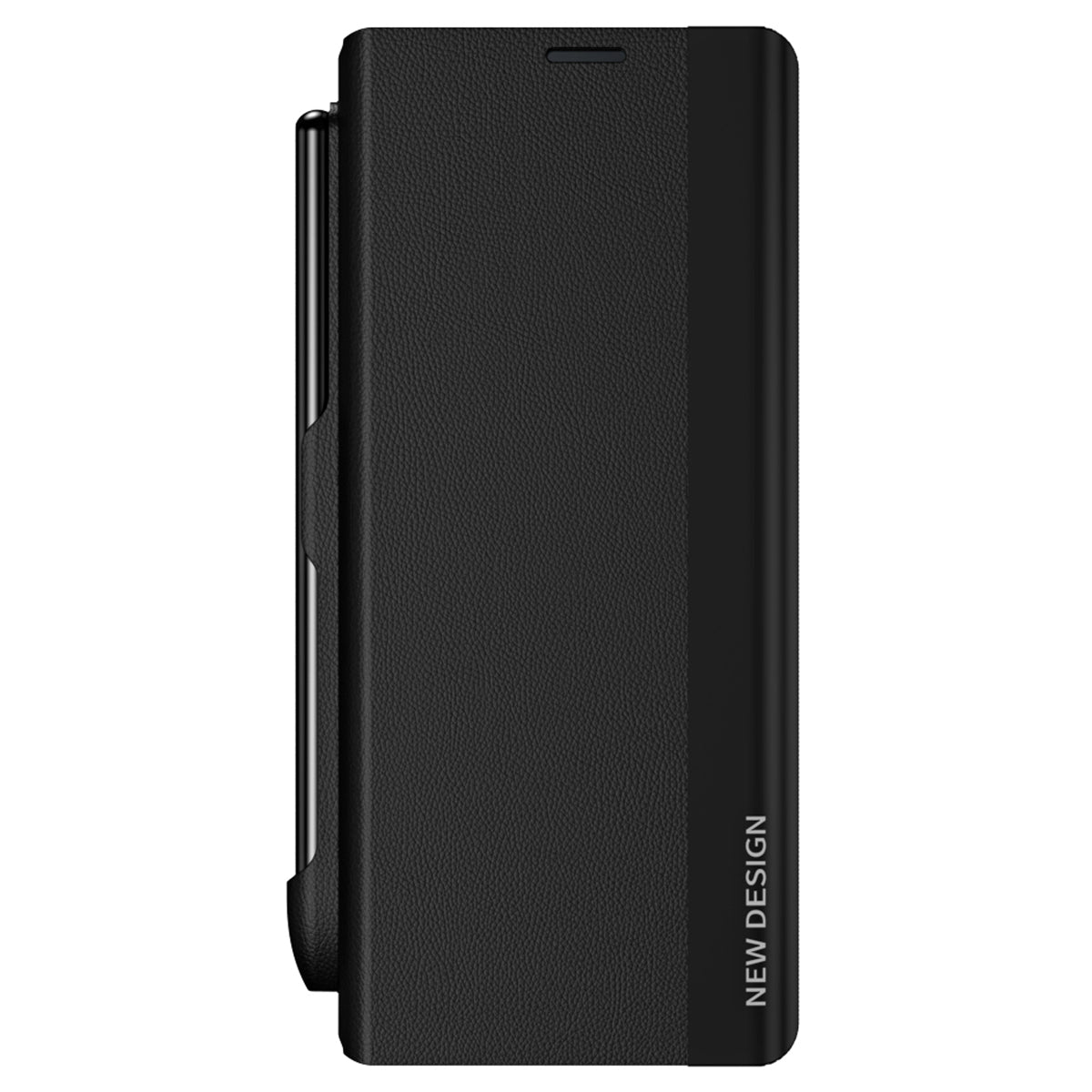 For Samsung Galaxy Z Fold6 5G Case Electroplating Pen Slot Phone Cover with Stylus - Black