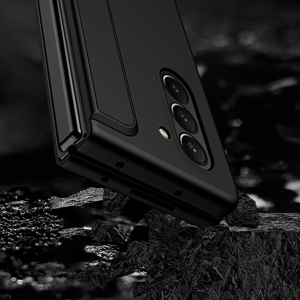 For Samsung Galaxy Z Fold6 5G Case Kickstand Hard PC Slim Phone Cover with Stylus - Black