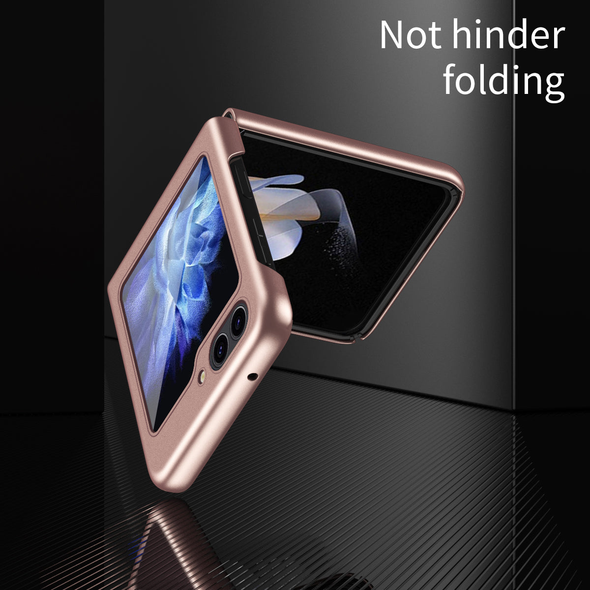 For Samsung Galaxy Z Flip6 5G Wholesale Folded Phone Case Skin-Touch Hard PC Phone Cover - Black