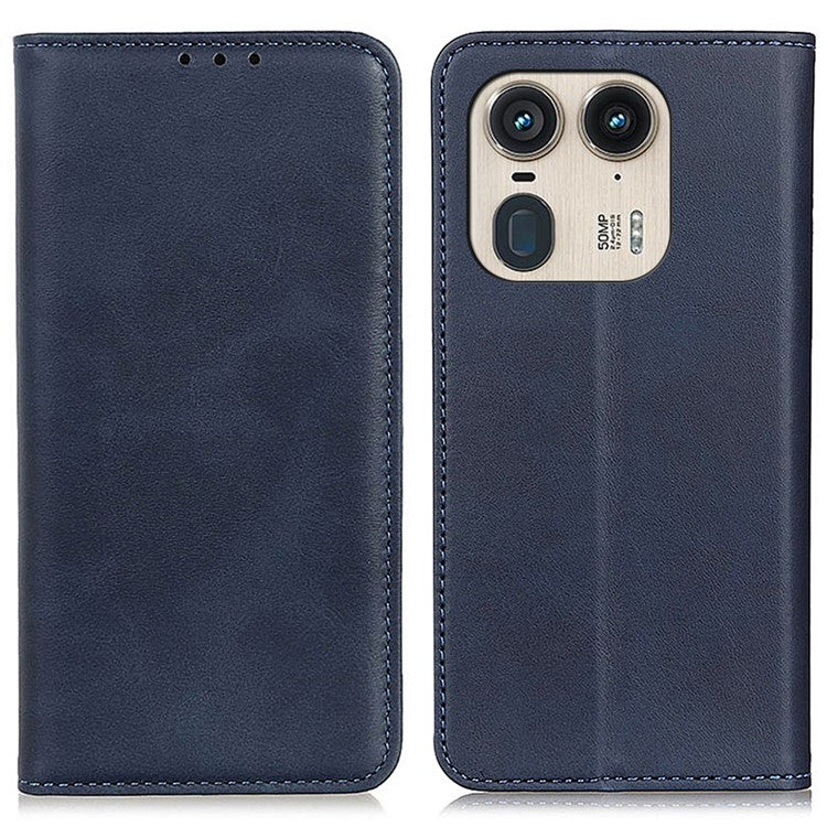 For Motorola Edge 50 Ultra 5G / Moto X50 Ultra 5G Wallet Case Split Leather Magnetic Closing Phone Cover - Blue
