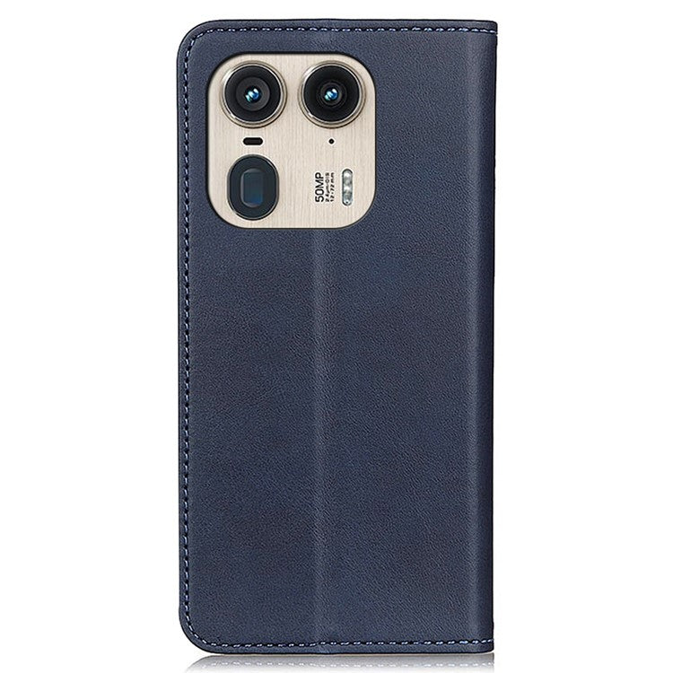 For Motorola Edge 50 Ultra 5G / Moto X50 Ultra 5G Wallet Case Split Leather Magnetic Closing Phone Cover - Blue