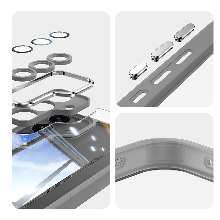 For Samsung Galaxy S24 Case Metal+TPU + Acrylic Scratch-proof Mobile Phone Cover - Grey