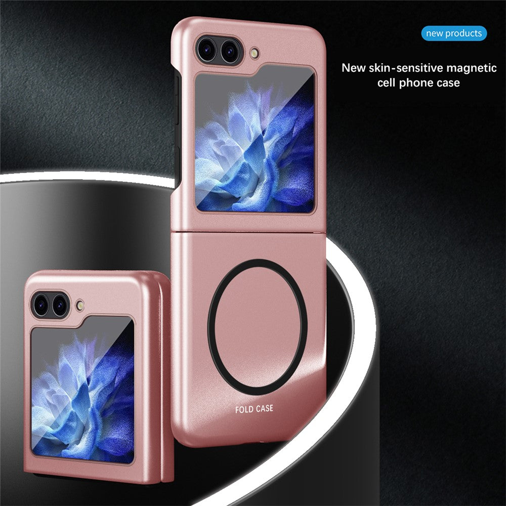 For Samsung Galaxy Z Flip7 FE 5G / Z Flip6 5G / Z Flip5 5G Frosted Case Skin-Touch Hard PC Phone Cover Compatible with Magsafe - Pink