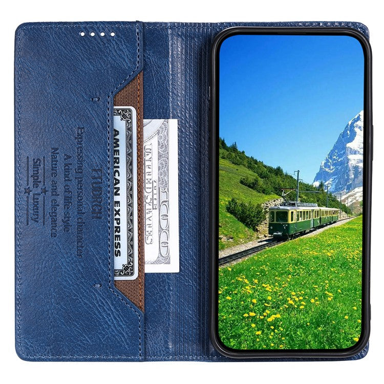 TTUDRCH Style 007 For Samsung Galaxy M55 5G / C55 5G / F55 5G Leather Wallet Case RFID Blocking Phone Cover - Blue