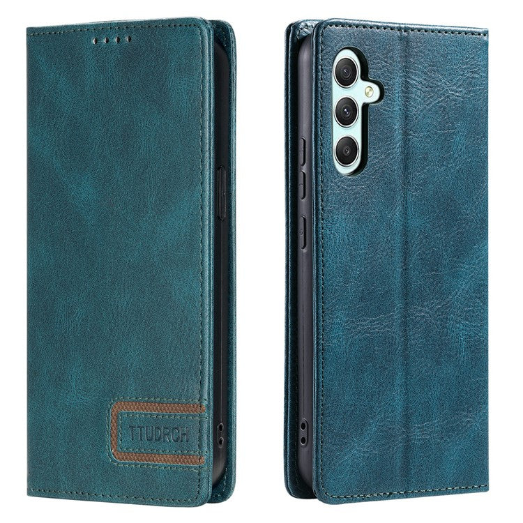 TTUDRCH Style 007 For Samsung Galaxy M55 5G / C55 5G / F55 5G Leather Wallet Case RFID Blocking Phone Cover - Green