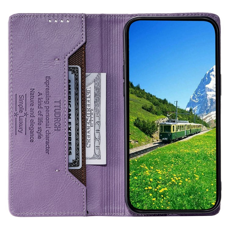 TTUDRCH Style 007 For Samsung Galaxy M55 5G / C55 5G / F55 5G Leather Wallet Case RFID Blocking Phone Cover - Purple