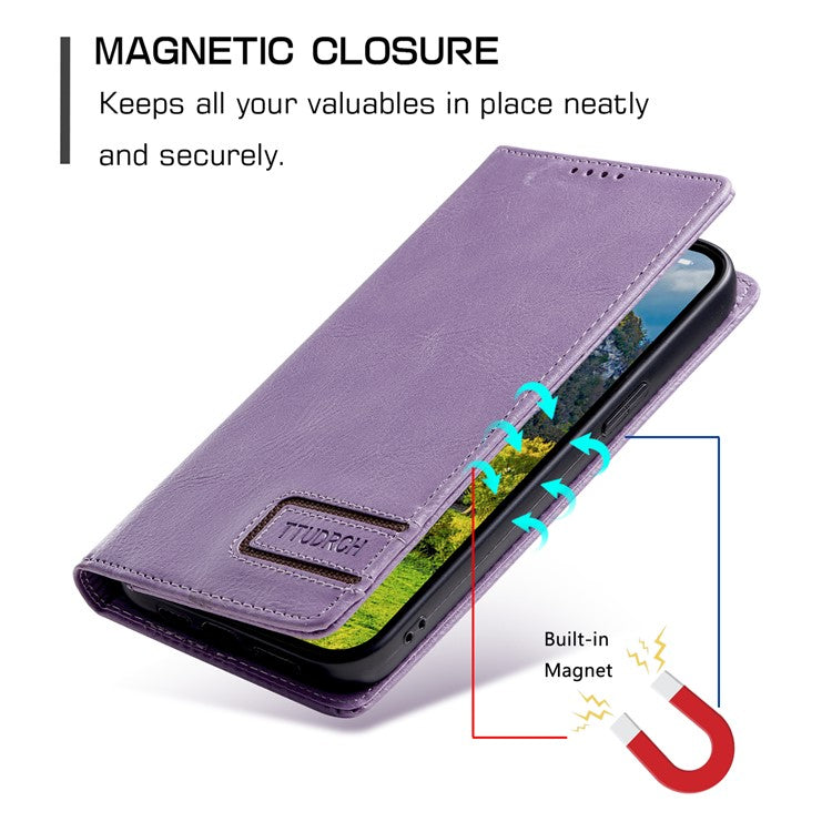 TTUDRCH Style 007 For Samsung Galaxy M55 5G / C55 5G / F55 5G Leather Wallet Case RFID Blocking Phone Cover - Purple
