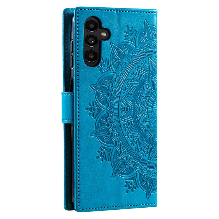 For Samsung Galaxy M55 5G / C55 5G / F55 5G Wholesale Phone Cases Full Protection Leather Wallet Phone Cover with Strap - Blue