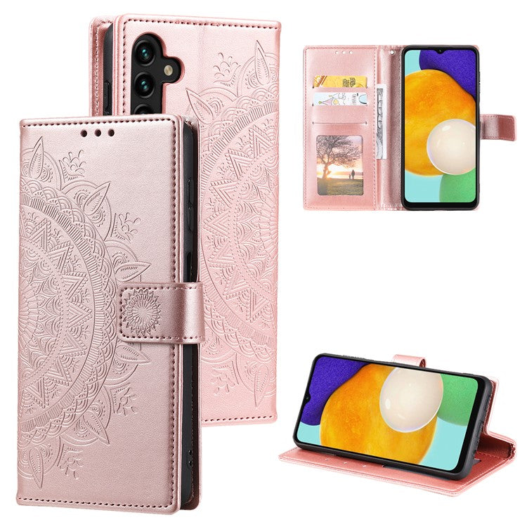 For Samsung Galaxy M55 5G / C55 5G / F55 5G Wholesale Phone Cases Full Protection Leather Wallet Phone Cover with Strap - Rose Gold