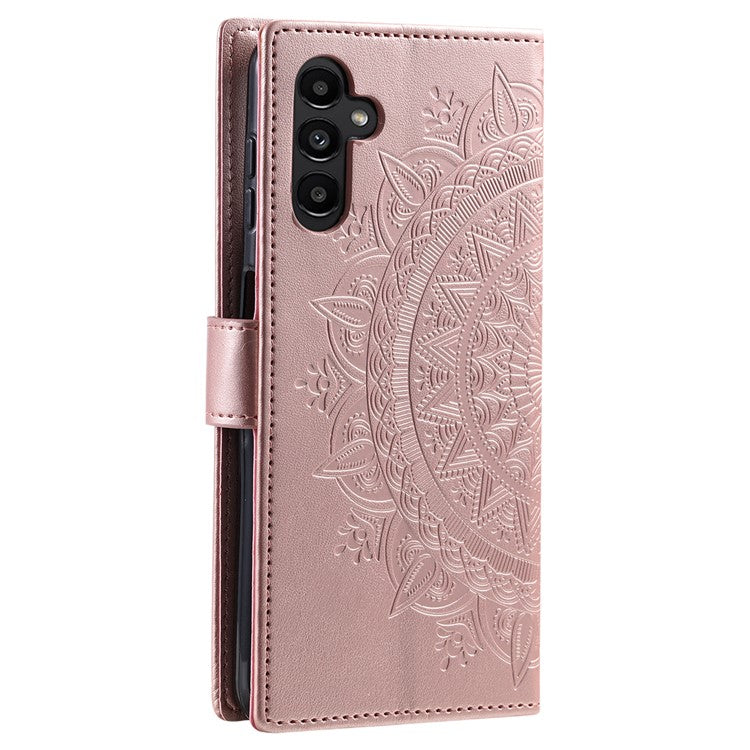 For Samsung Galaxy M55 5G / C55 5G / F55 5G Wholesale Phone Cases Full Protection Leather Wallet Phone Cover with Strap - Rose Gold