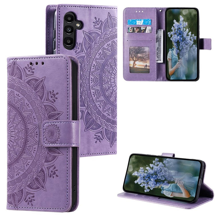 For Samsung Galaxy M55 5G / C55 5G / F55 5G Wholesale Phone Cases Full Protection Leather Wallet Phone Cover with Strap - Purple