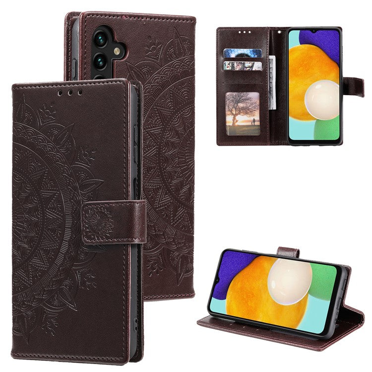 For Samsung Galaxy M55 5G / C55 5G / F55 5G Wholesale Phone Cases Full Protection Leather Wallet Phone Cover with Strap - Brown