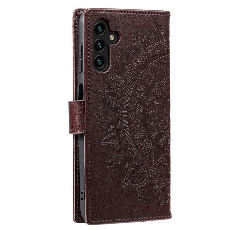 For Samsung Galaxy M55 5G / C55 5G / F55 5G Wholesale Phone Cases Full Protection Leather Wallet Phone Cover with Strap - Brown