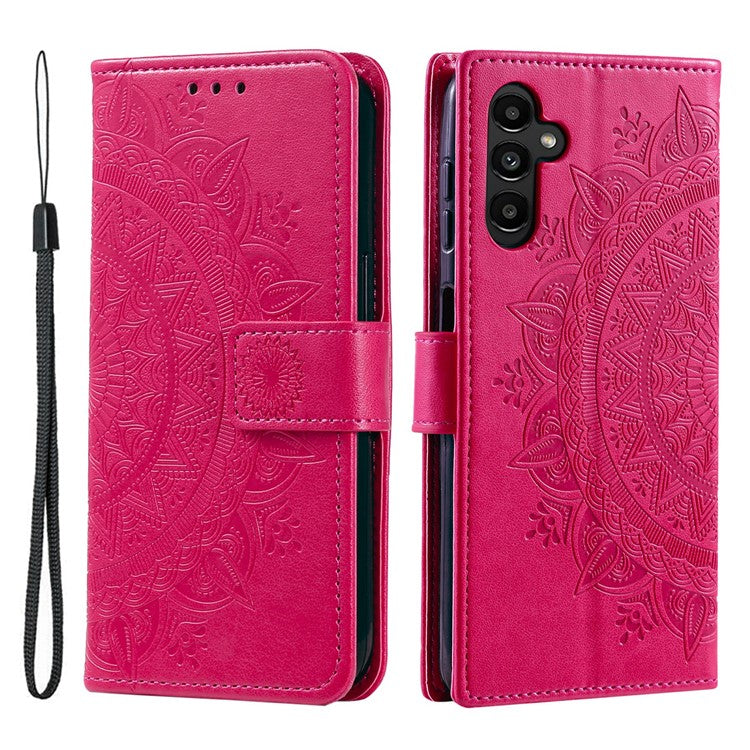 For Samsung Galaxy M55 5G / C55 5G / F55 5G Wholesale Phone Cases Full Protection Leather Wallet Phone Cover with Strap - Rose