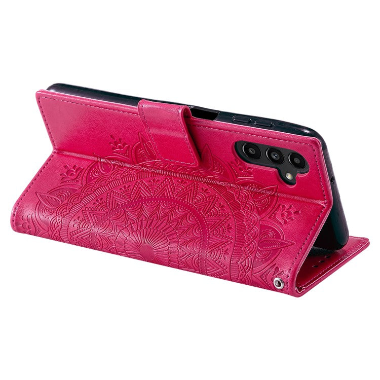 For Samsung Galaxy M55 5G / C55 5G / F55 5G Wholesale Phone Cases Full Protection Leather Wallet Phone Cover with Strap - Rose