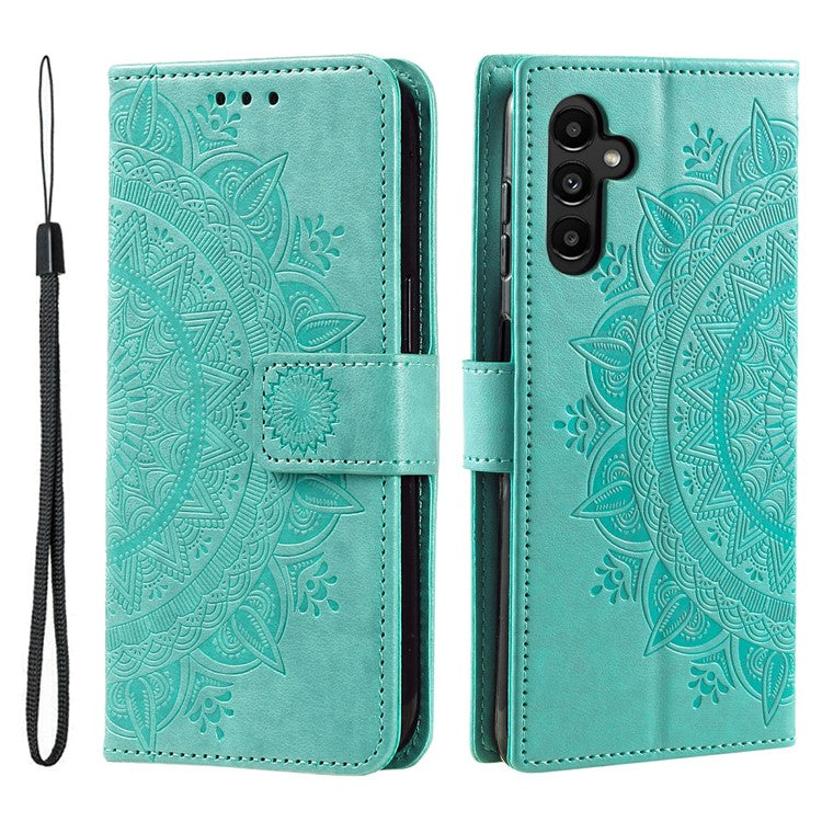 For Samsung Galaxy M55 5G / C55 5G / F55 5G Wholesale Phone Cases Full Protection Leather Wallet Phone Cover with Strap - Green