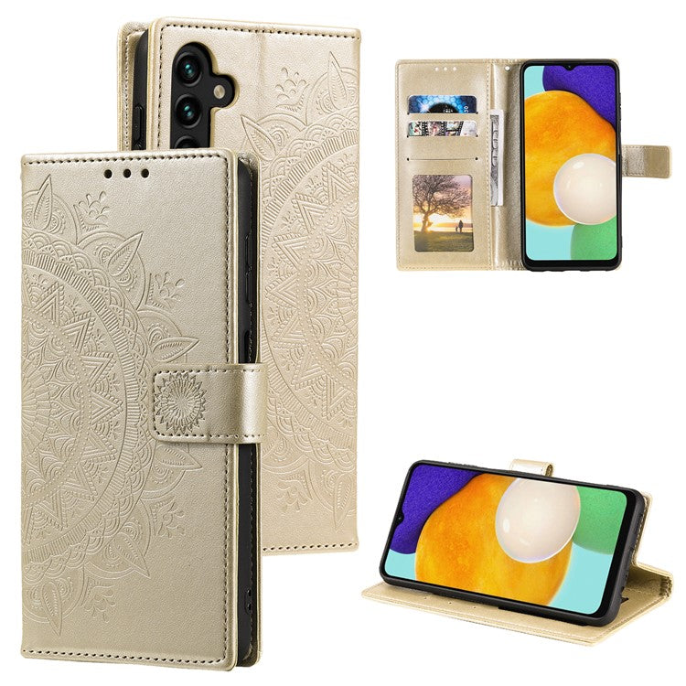 For Samsung Galaxy M55 5G / C55 5G / F55 5G Wholesale Phone Cases Full Protection Leather Wallet Phone Cover with Strap - Gold