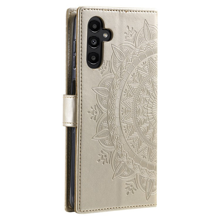 For Samsung Galaxy M55 5G / C55 5G / F55 5G Wholesale Phone Cases Full Protection Leather Wallet Phone Cover with Strap - Gold