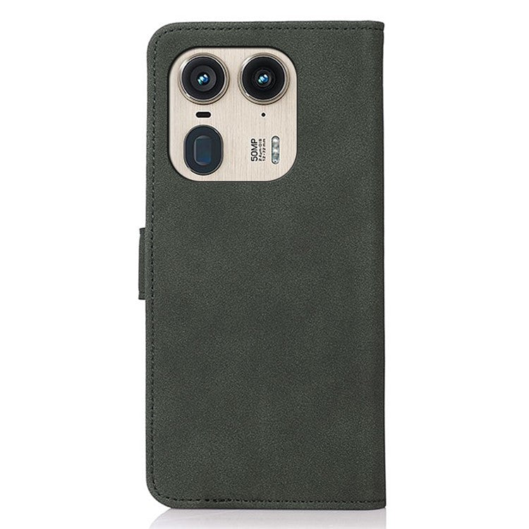 KHAZNEH For Motorola Edge 50 Ultra 5G / Moto X50 Ultra 5G Magnetic Case Texture Leather Soft Touch Mobile Phone Cover - Green