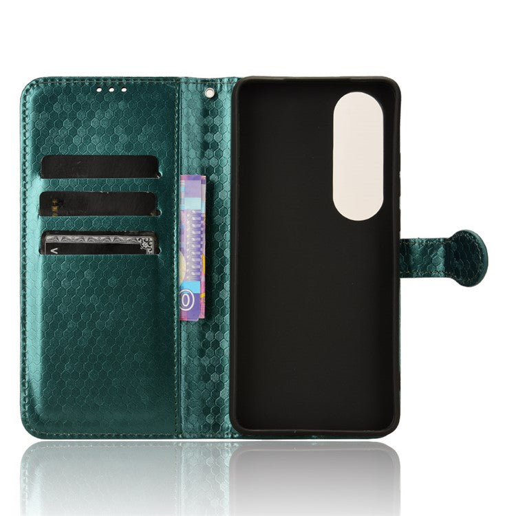 For OnePlus Nord CE4 5G / Oppo K12 Leather Case Dot Pattern Card Holder Stand Phone Cover - Green