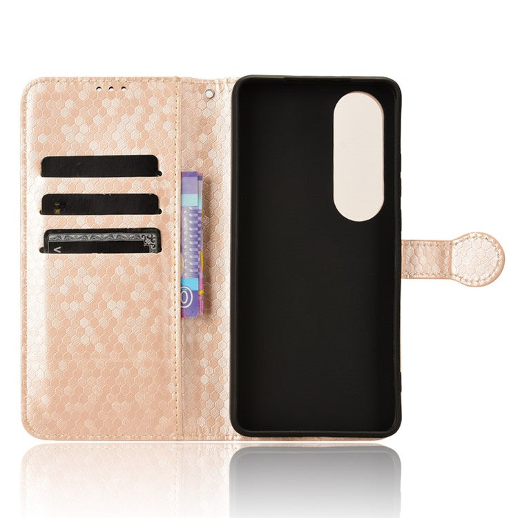 For OnePlus Nord CE4 5G / Oppo K12 Leather Case Dot Pattern Card Holder Stand Phone Cover - Rose Gold