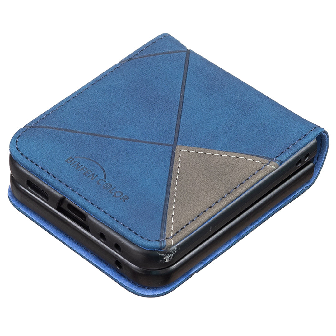 For Samsung Galaxy Z Flip6 5G Case Fall Proof Phone Cover Geometric Imprinted - Blue