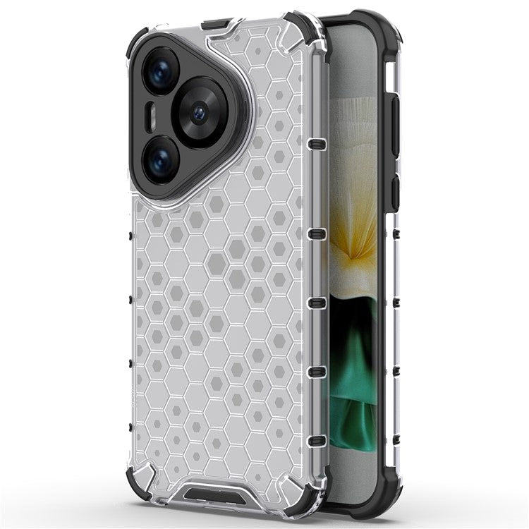 For Huawei Pura 70 Case Honeycomb PC+TPU Air Cushion Drop Protection Phone Cover - Grey