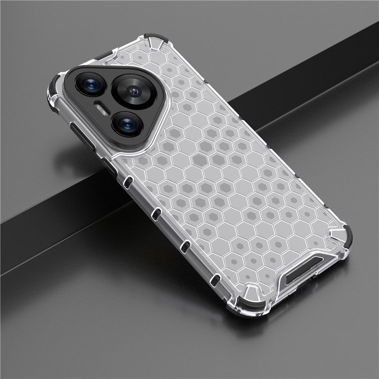 For Huawei Pura 70 Case Honeycomb PC+TPU Air Cushion Drop Protection Phone Cover - Grey