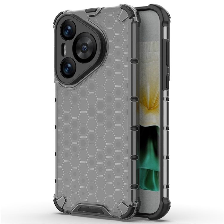 For Huawei Pura 70 Case Honeycomb PC+TPU Air Cushion Drop Protection Phone Cover - Black