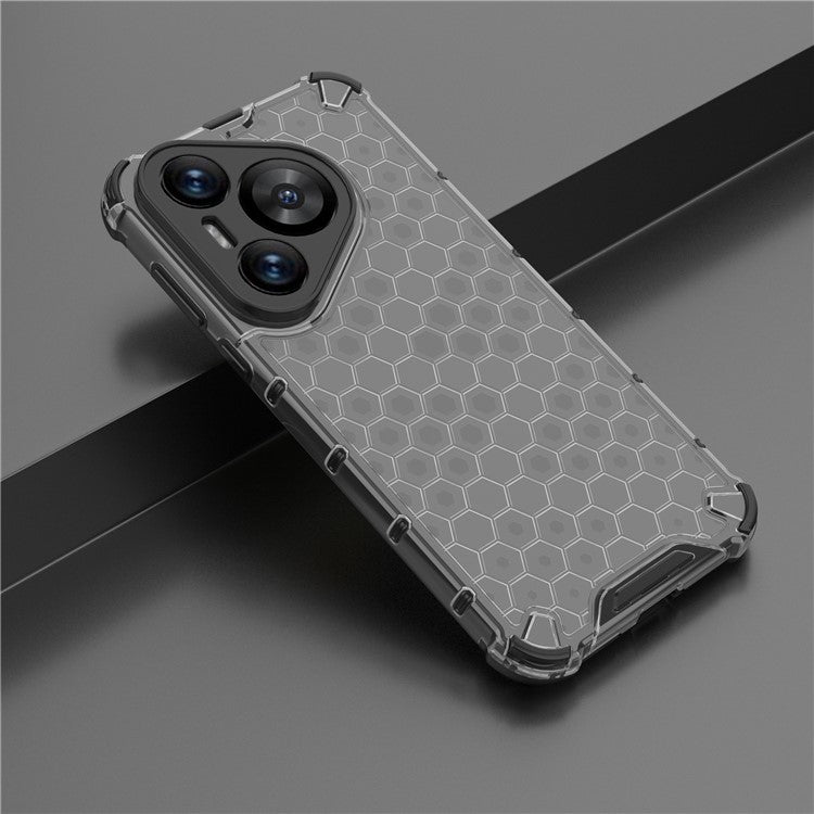 For Huawei Pura 70 Case Honeycomb PC+TPU Air Cushion Drop Protection Phone Cover - Black