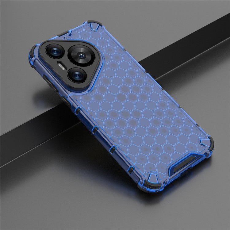 For Huawei Pura 70 Case Honeycomb PC+TPU Air Cushion Drop Protection Phone Cover - Blue