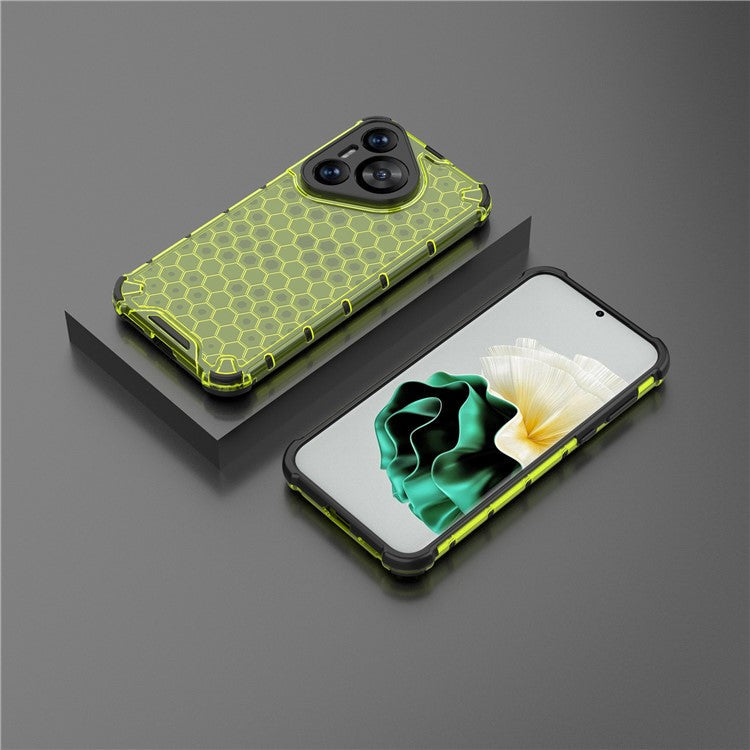 For Huawei Pura 70 Case Honeycomb PC+TPU Air Cushion Drop Protection Phone Cover - Green