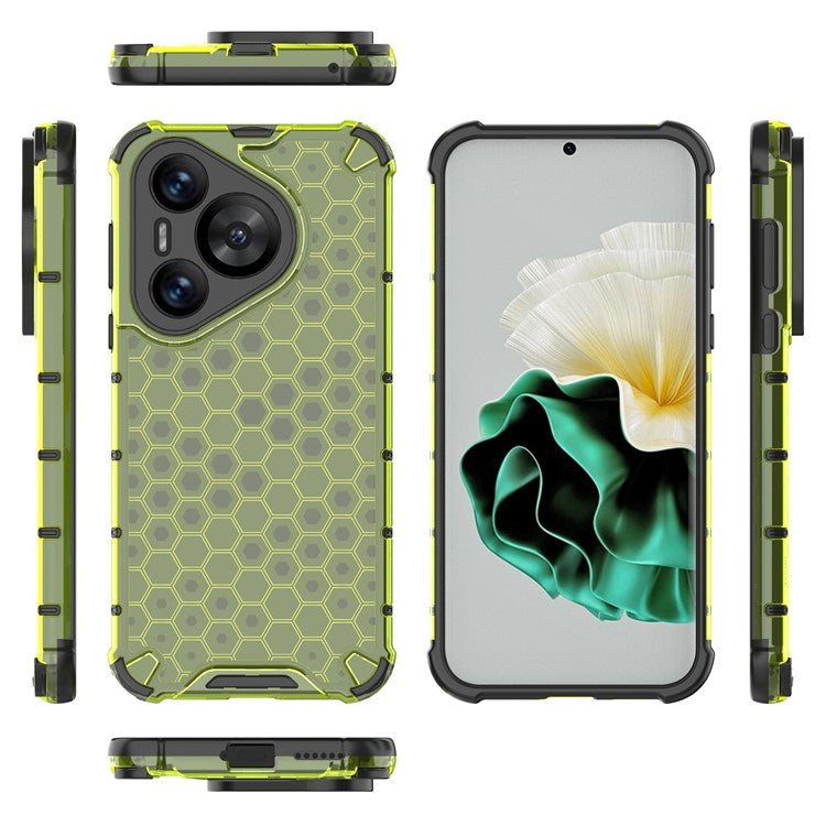 For Huawei Pura 70 Case Honeycomb PC+TPU Air Cushion Drop Protection Phone Cover - Green