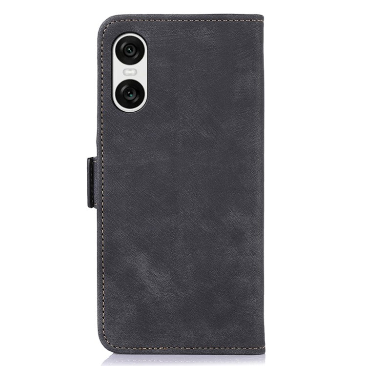 ABEEL For Sony Xperia 10 VI Case Retro Magnetic Flip Shock Absorbing Phone Leather Cover - Black