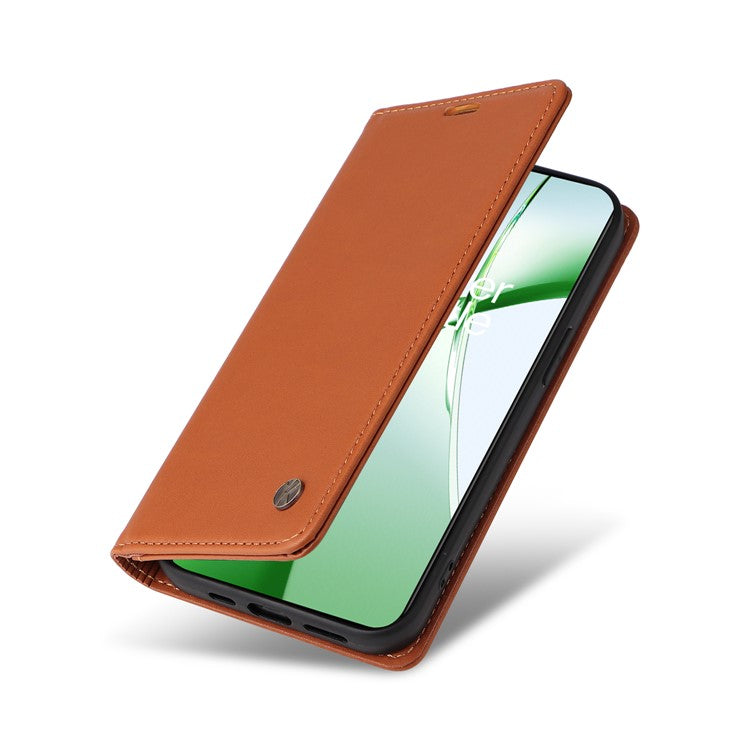 YIKATU YK-001 For OnePlus Nord CE4 5G Case Strong Magnetic Closure PU Leather Wallet Cover - Brown