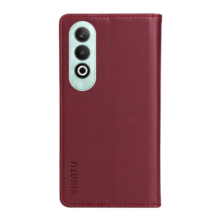 YIKATU YK-001 For OnePlus Nord CE4 5G Case Strong Magnetic Closure PU Leather Wallet Cover - Wine Red