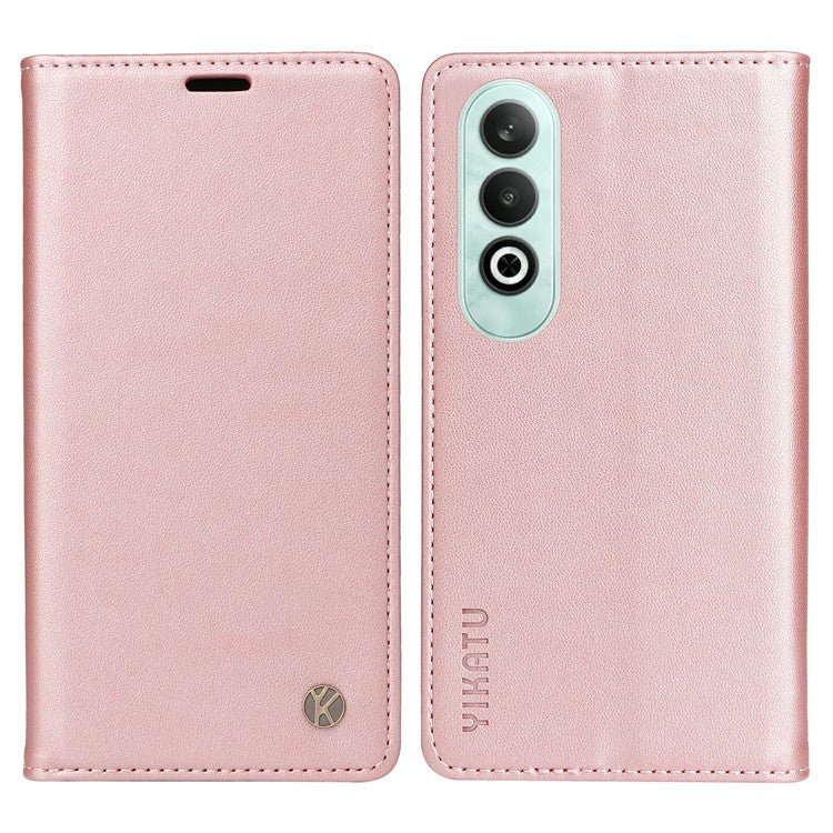 YIKATU YK-001 For OnePlus Nord CE4 5G Case Strong Magnetic Closure PU Leather Wallet Cover - Rose Gold