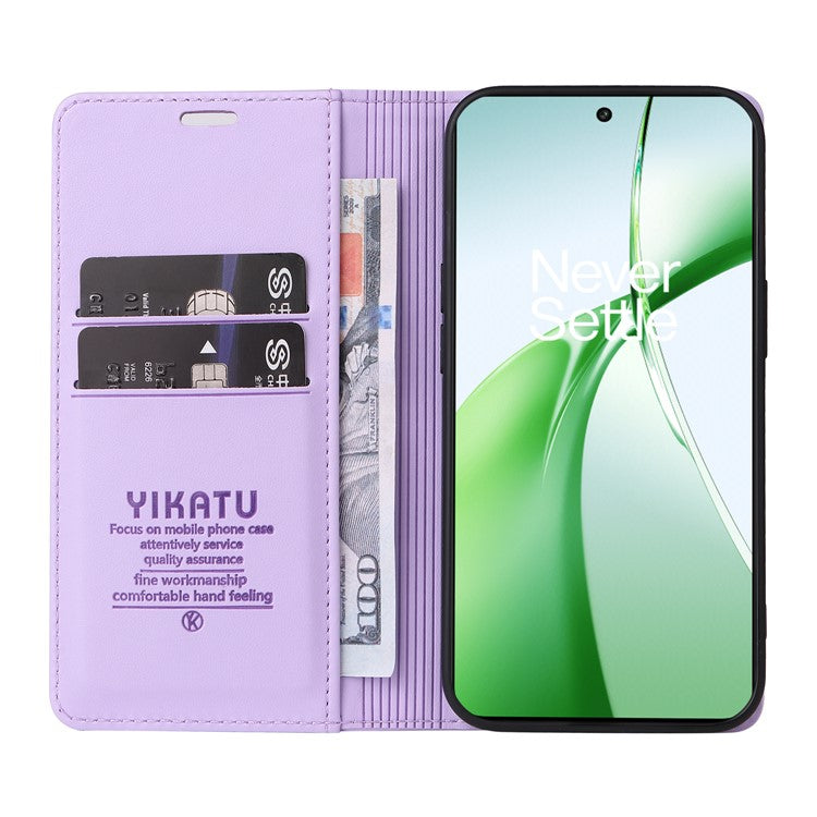 YIKATU YK-001 For OnePlus Nord CE4 5G Case Strong Magnetic Closure PU Leather Wallet Cover - Light Purple