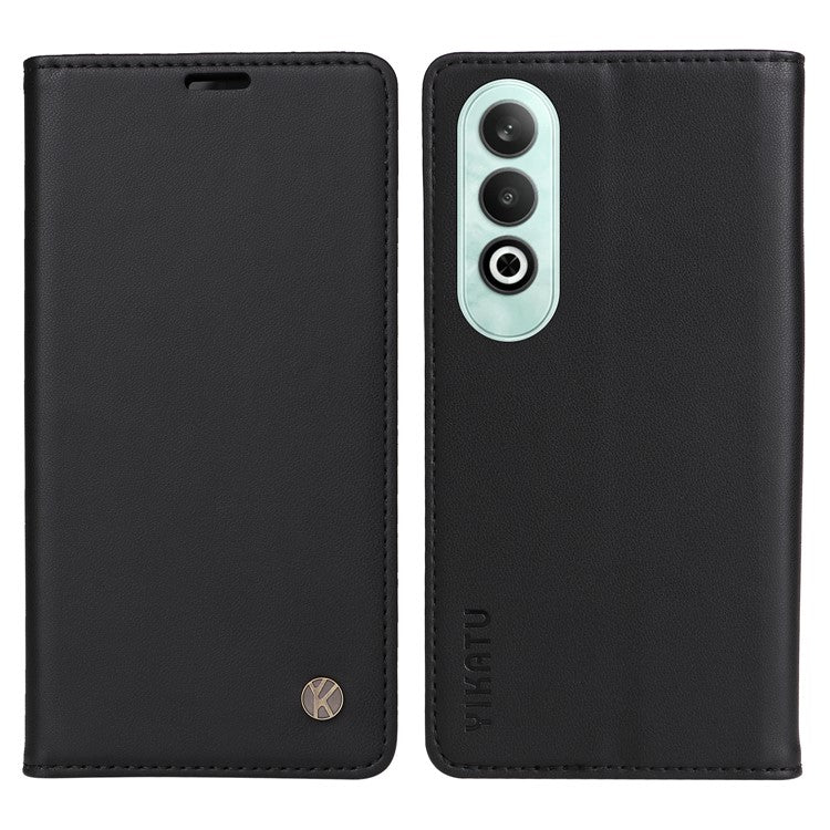 YIKATU YK-001 For OnePlus Nord CE4 5G Case Strong Magnetic Closure PU Leather Wallet Cover - Black