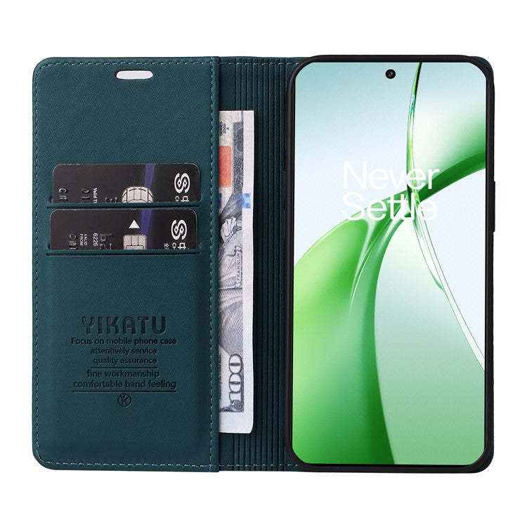 YIKATU YK-001 For OnePlus Nord CE4 5G Case Strong Magnetic Closure PU Leather Wallet Cover - Green